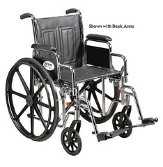 Wheelchair Std Rem Full Arms Elev Legrests, 20″ Heavy Duty