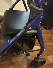 Drive Medical Hugo Elite Rollator Walker with Seat Backrest and Basket Blue