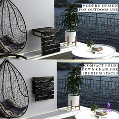 Marble Pattern Wall Mounted Folding Handmade Premium Teak Wood Seat