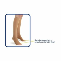 Futuro Open Toe Knee Length Stockings Medical Compression Beige Medium 1 Pair