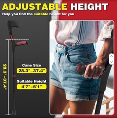 AngleMAX Mobility Red/Pink Folding Forearm Crutch, Lightweight Aluminum