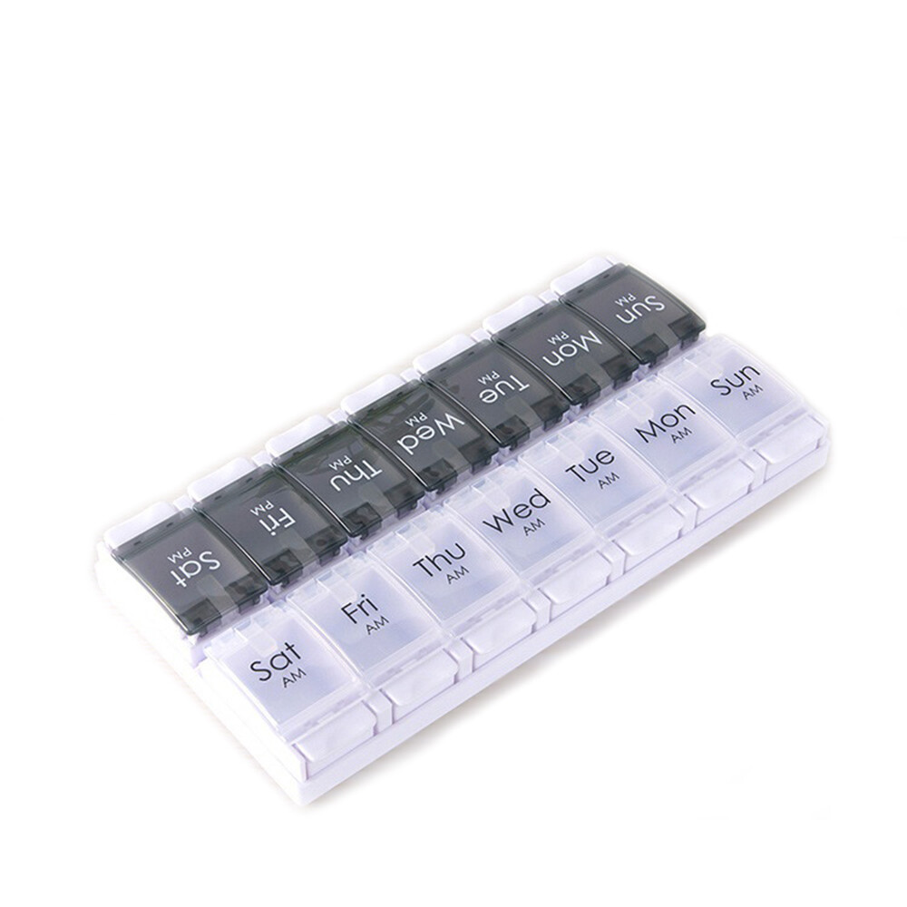 New pill box simple black white pill storage box combination pill box AM PM