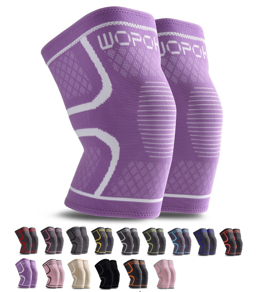 WOPOKY Knee Braces for Pain, Compression Sleeves XXX-Large, Purple