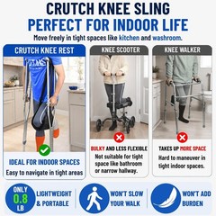 Knee Sling for Crutches Adjustable Crutch Knee Rest Non Weight Bearing Recovery
