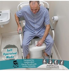 Bedside Commode with Wheels, Shower Wheelchair with 300 LBS Weight Capacity