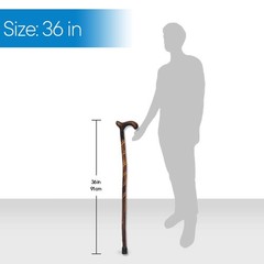 Rms Wood Cane – 36 Inches Natural Wood Walking Stick – Handcrafted Wooden