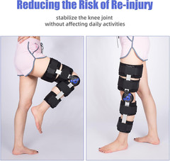 Hinged ROM Knee Brace Post Op Knee Brace Adjustable Knee Immobilizer Support wit