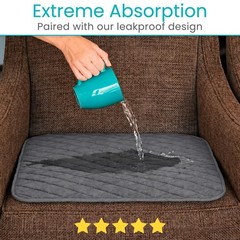 Waterproof Chair Pads for Incontinence (22″ x 21″) – Washable, Waterproof Sea…