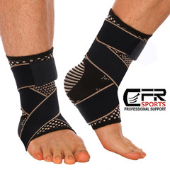 Copper Ankle Sport Foot Wrap Support Brace Compression Achilles tendonitis Sport