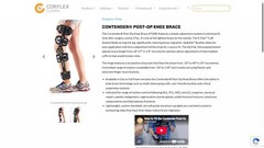 CORFLEX CONTENDER LITE Post-Op Knee Brace ROM Hinged Support Adjustable #75-7500