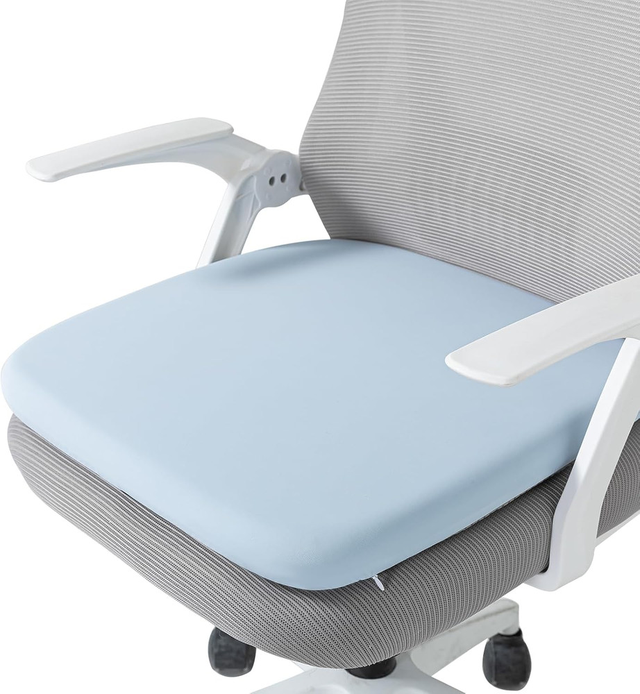 Office Chair Cushion with Straps, Memory Foam Seat Cushion with Removable Cover,