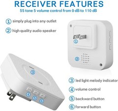 Wireless caregiver pager 2 chimes and 2 call buttons + FREE SHIPPING
