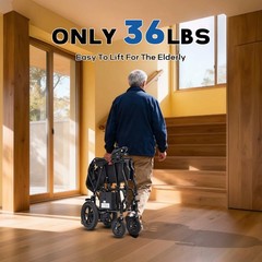 Ultralight 36Lbs Foldable Electric Wheelchair Adults Seniors 12 Mile Range All