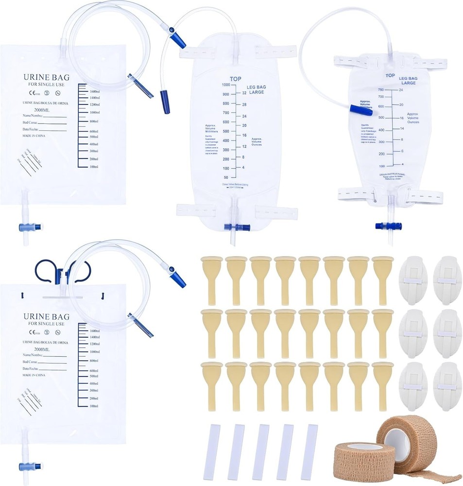 Condom External Catheter Kit for Elderly Men Age 80-24PCS Latex Condoms with Med
