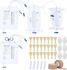 Condom External Catheter Kit for Elderly Men Age 80-24PCS Latex Condoms with Med