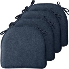 Chair Cushions, 4 Pack Memory Foam Chair Pads, Thin Seat Cushion, Dark Blue