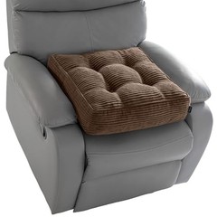Tufted Corduroy Recliner Seat Cushion for Elderly, High Density 20x20x4 Brown