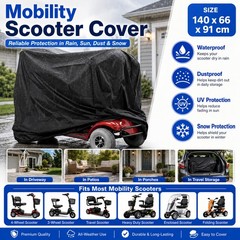 All Season Mobility Scooter Cover 55in Waterproof Heavy Duty Wheelchair Rain Sun