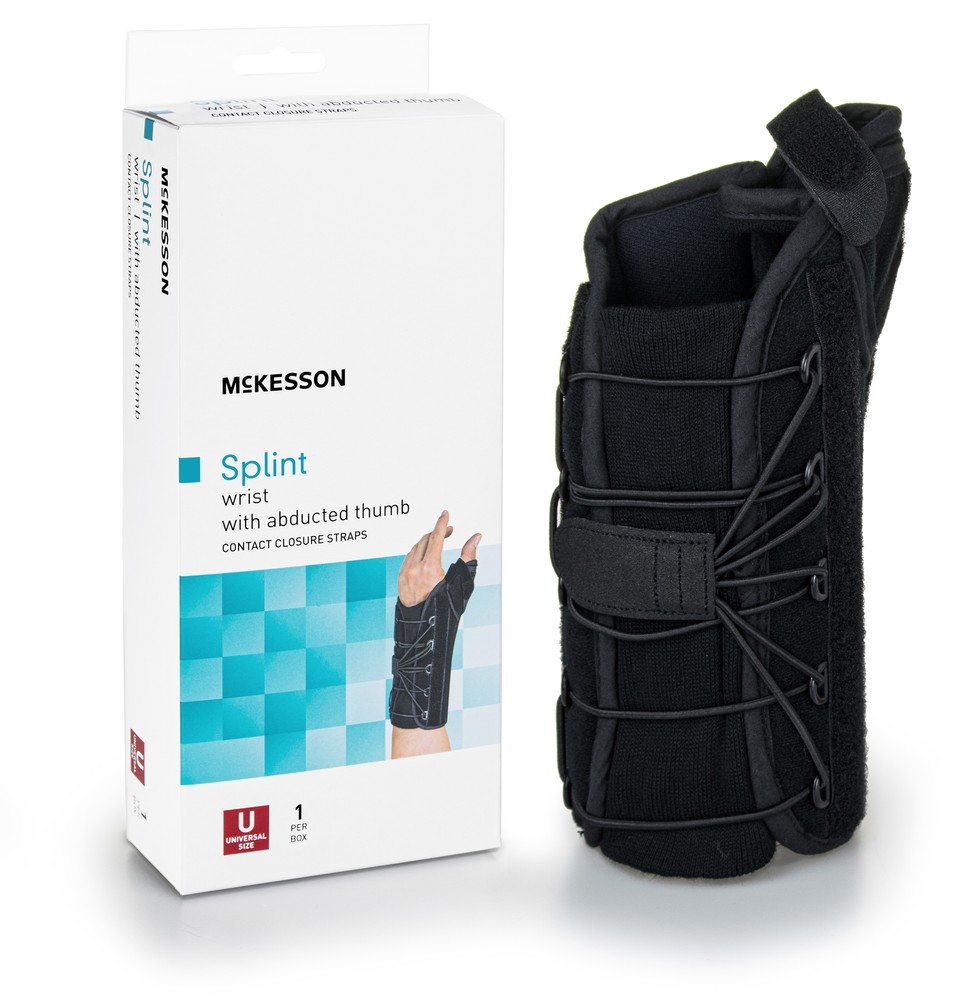 McKesson Single-Pull Lace Closure / Hook and Loop Strap Closure Wrist Brace