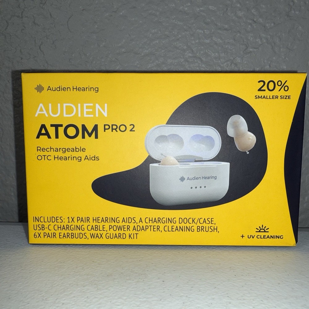 Audien ATOM PRO 2 Wireless Rechargeable OTC Hearing Aid