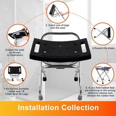 Folding Shower Seat, Stainless Eligible Shower Chair for Inside Shower, 400lbs