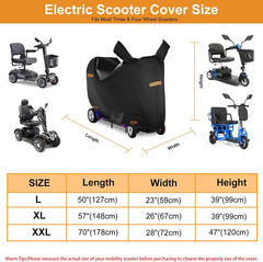 Mobility Scooter Cover Waterproof Accessories,420D Oxford Heavy Duty Electric