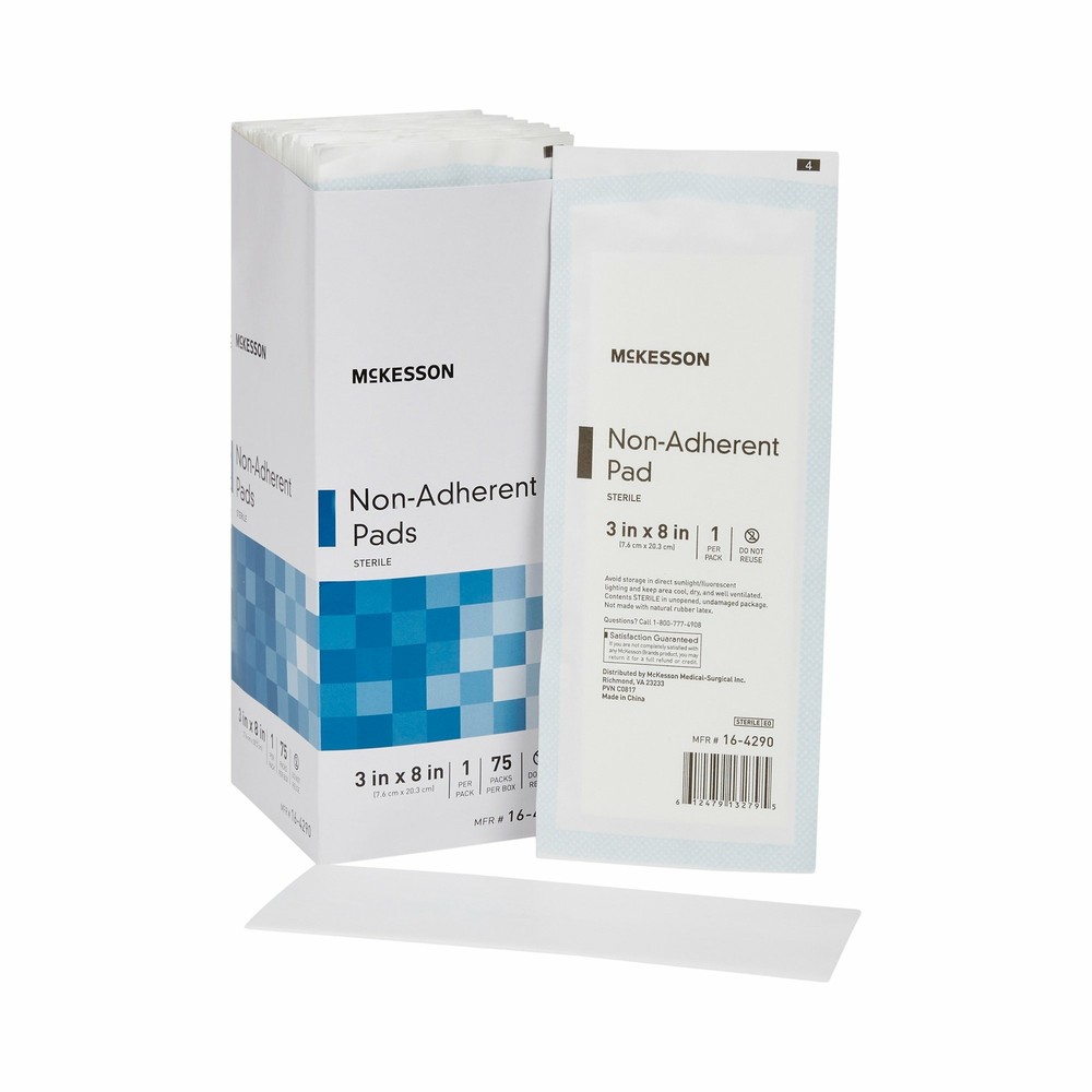 McKesson Sterile Non-Adherent Dressing Rectangle 3 x 8″ 16-4290 75 per Box