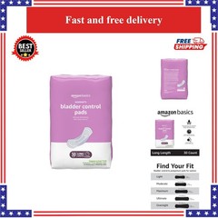 Amazon Basics Incontinence Pads for Women, Long, Ultimate Absorbency, 30 Count