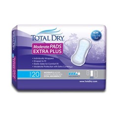 TotalDry Moderate Pads Extra Plus, 13.75″ Long Pack(age) of 20