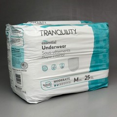 TRANQUILITY 2PK of 25 Essential Underwear – Heavy Medium (34-48in) White