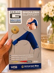 Neo G Adjustable Shoulder Support Brace Universal Size Left or Right Arm Blue