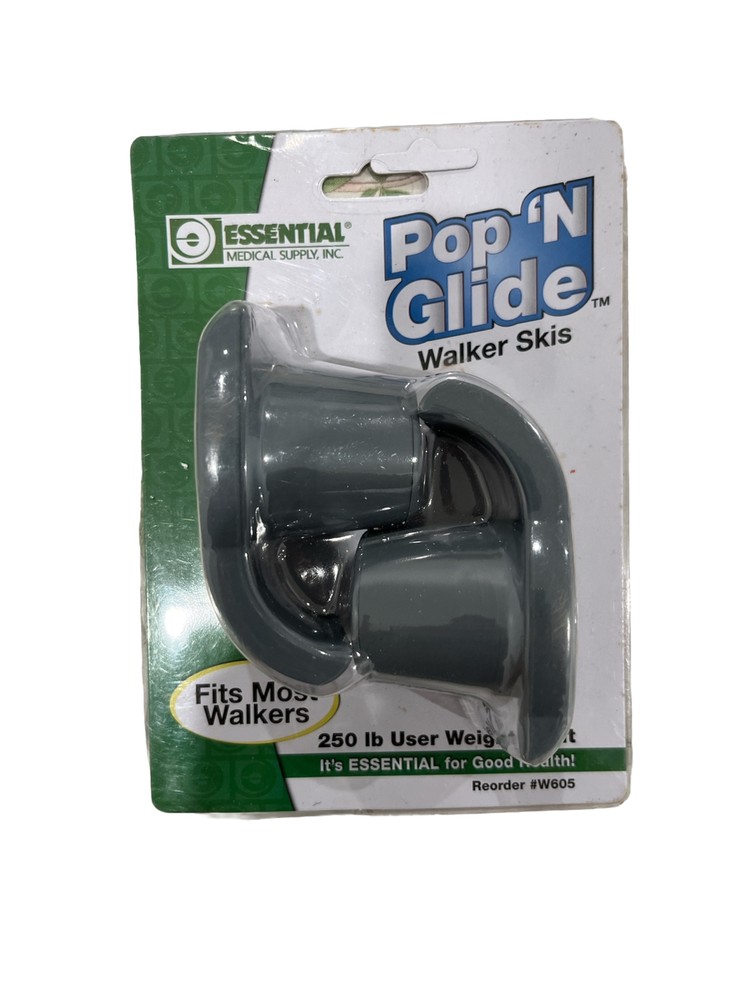 Pop „N Glide Walker Skis W605 NEW Essential Medical Supply Fits Most Walkers