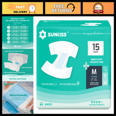 Maximum Absorbency Adult Diapers – Unisex Disposable Incontinence Briefs, 15 Cou
