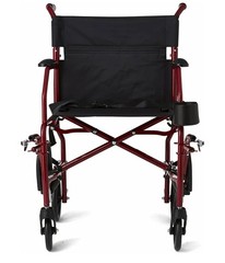 Medline Ultra Lightweight Transport Wheelchair for Adults, Foldable, 19-Inch Sea