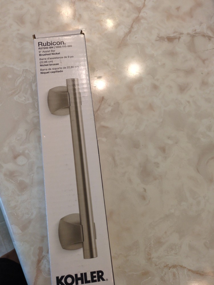 Kohler RUBICON 9″ assist bar. R27240-BN Brushed Nickel. New in box.