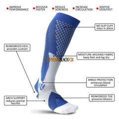 US Mens Compression Socks 20-30 mmhg Sports Knee High For Running Fitness Winter