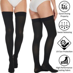 Thigh High Socks, Anti Embolism Compression Socks 20-30 mmHg Closed Toe Hose