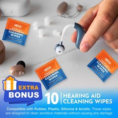 Hearing Aid Cleaning Kit 20pc Set Tools Case Brush Loop Wiper Bag *(79