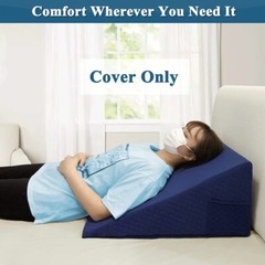 Wedge Pillow Cover Quilted Triangle Incline Bed Wedge Slanted Pillow Pillowcase