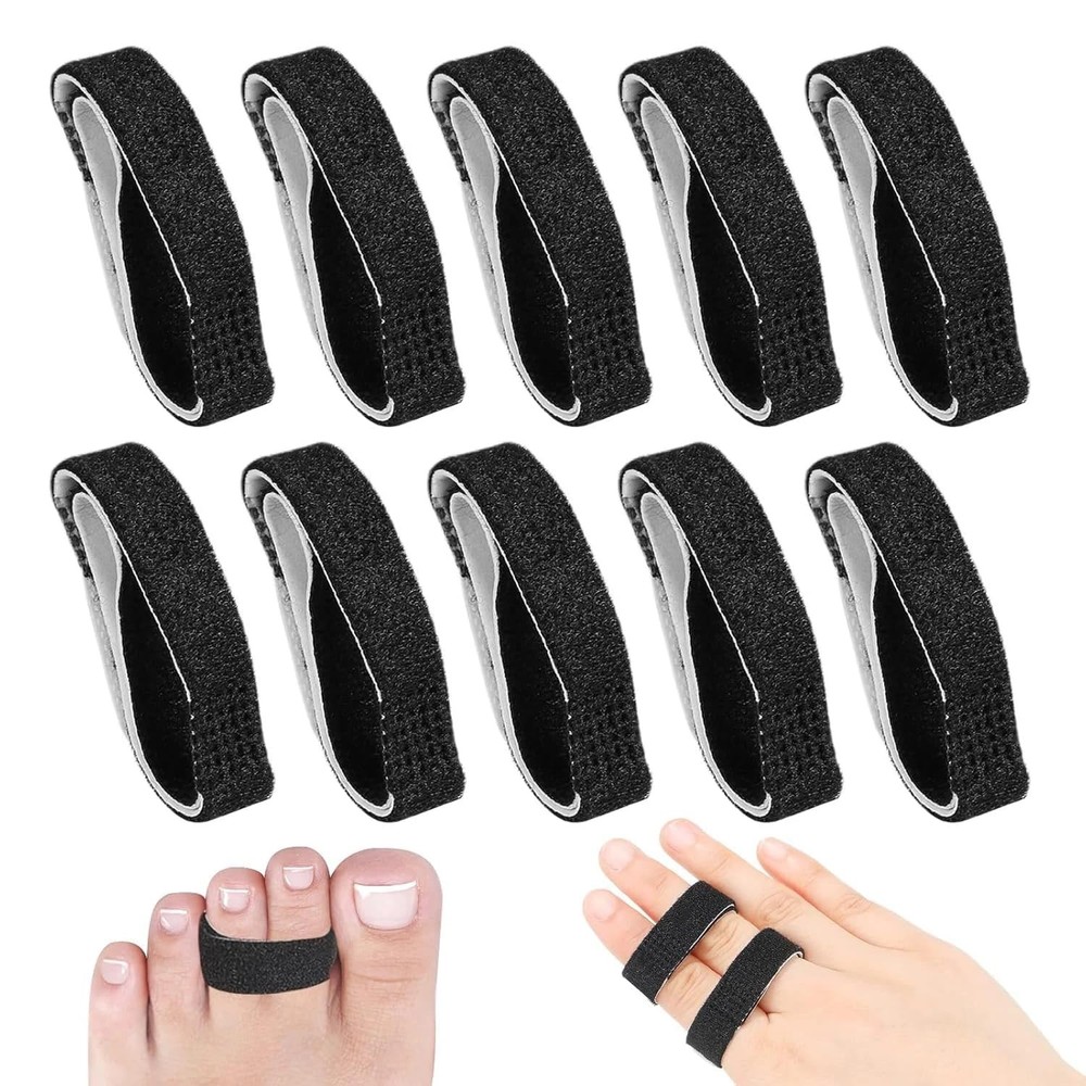 4Pcs Black Buddy Tape Finger Straps, Hook and Loop Splint for Finger Buddy St…