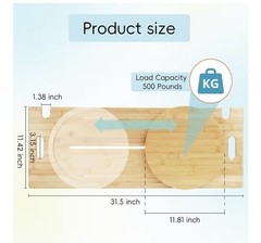 Slide Transfer Board, Wooden Slide Board with Track Pulley Turntable, 500lb max