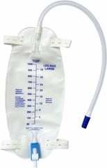 Easy-Tap Leg Bag Combo: 32 Oz & 18” Tubing with Convenient Cloth Straps, 3 Pack