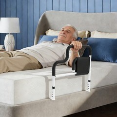 Bedside Armrest Adjustable Height Heavy Duty Steel Bed Rail For Elderly Safety