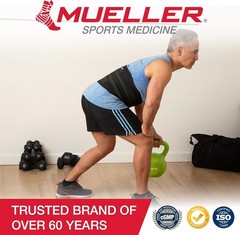 MUELLER Sports Medicine Adjustable Back Brace, Ideal for One Size, Black