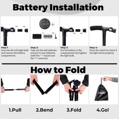 Walking Cane with LED Light: Ohuhu Folding Cane for Men Women Foldable Walking S