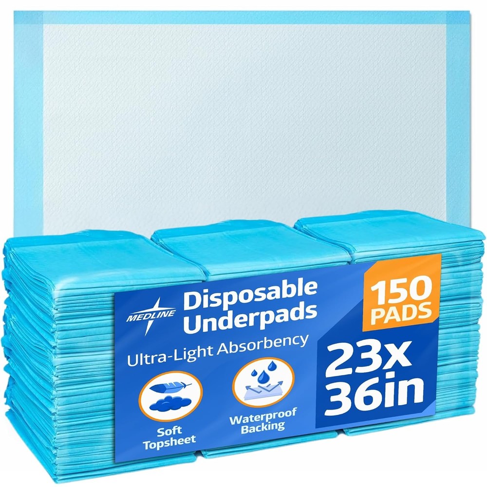 Light Absorbency Underpad 23″ x 36″ 50 Count Disposable Bed Furniture & Surface