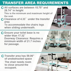 Irtme Electric Transfer Chair Patient Lift (4 in 1) for Home, Senior Living