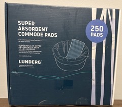Lunderg Super Absorbent Commode Pads 250 Pc Value Pack Liquid & Odor Control