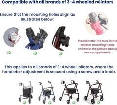 ROLLATOR 2 Plastic KNOB 2 Screw for ARMS Hl420
