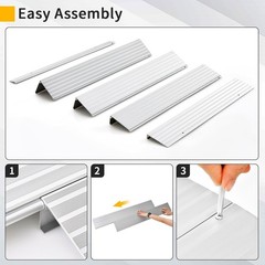 4″ Rise Aluminum Entry Door Threshold Ramp, Non-Slip for Wheelchairs, Rollators